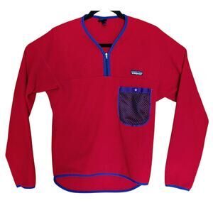 Patagonia Women's Vintage 90s Capilene Kayak Fleece Half Zip Pullover Red  Sz M